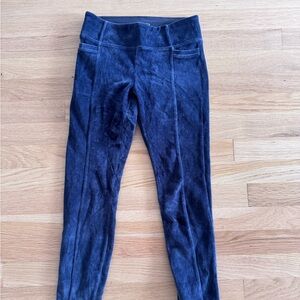 Girls Blue Athleta Velvet Leggings